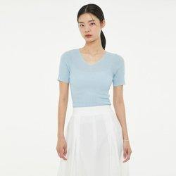 [파주점] 랩 슬림 V넥 골지 반팔 풀오버 AP2KH580