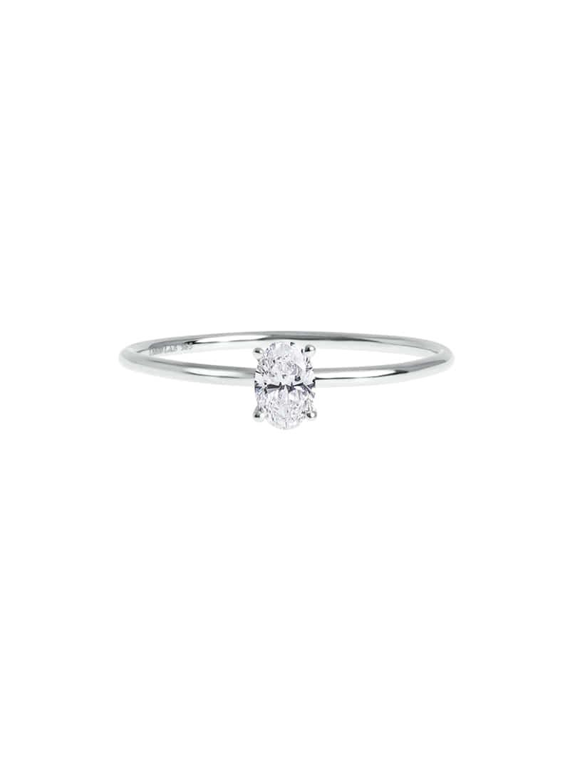 0.2ct OVAL CUT ONE POINT RING