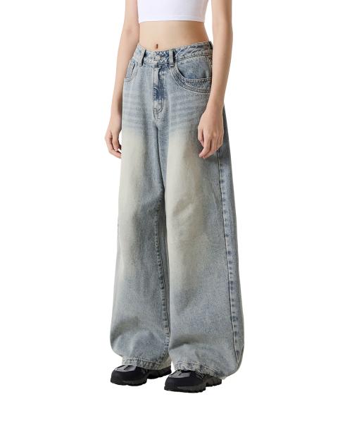 [ODD X SORANO] 벌룬핏 데님 스냅 버튼 팬츠 - LIGHT BLUE