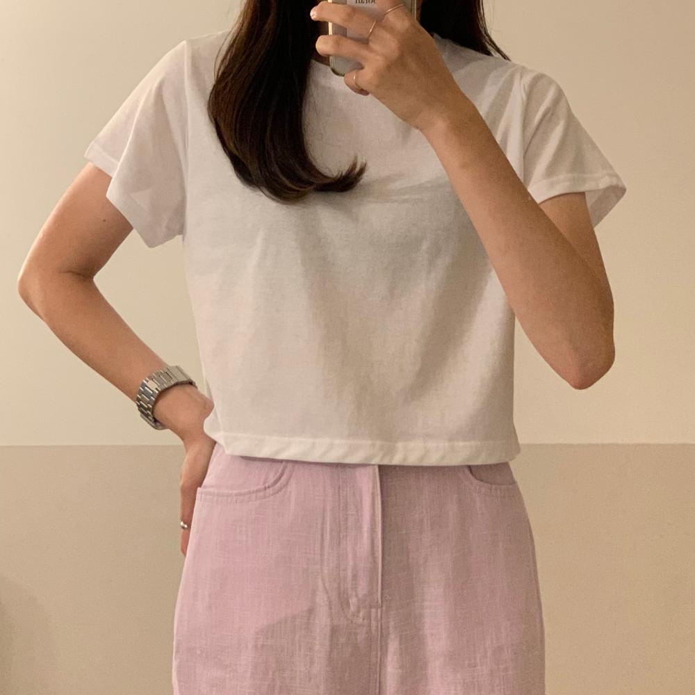 [아이 핑크 당일] 킨더 크롭 티셔츠 3color