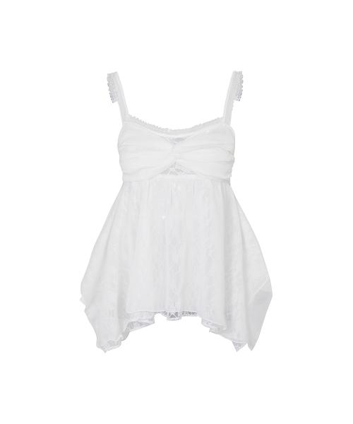 ROSE SHIRRING TOP white