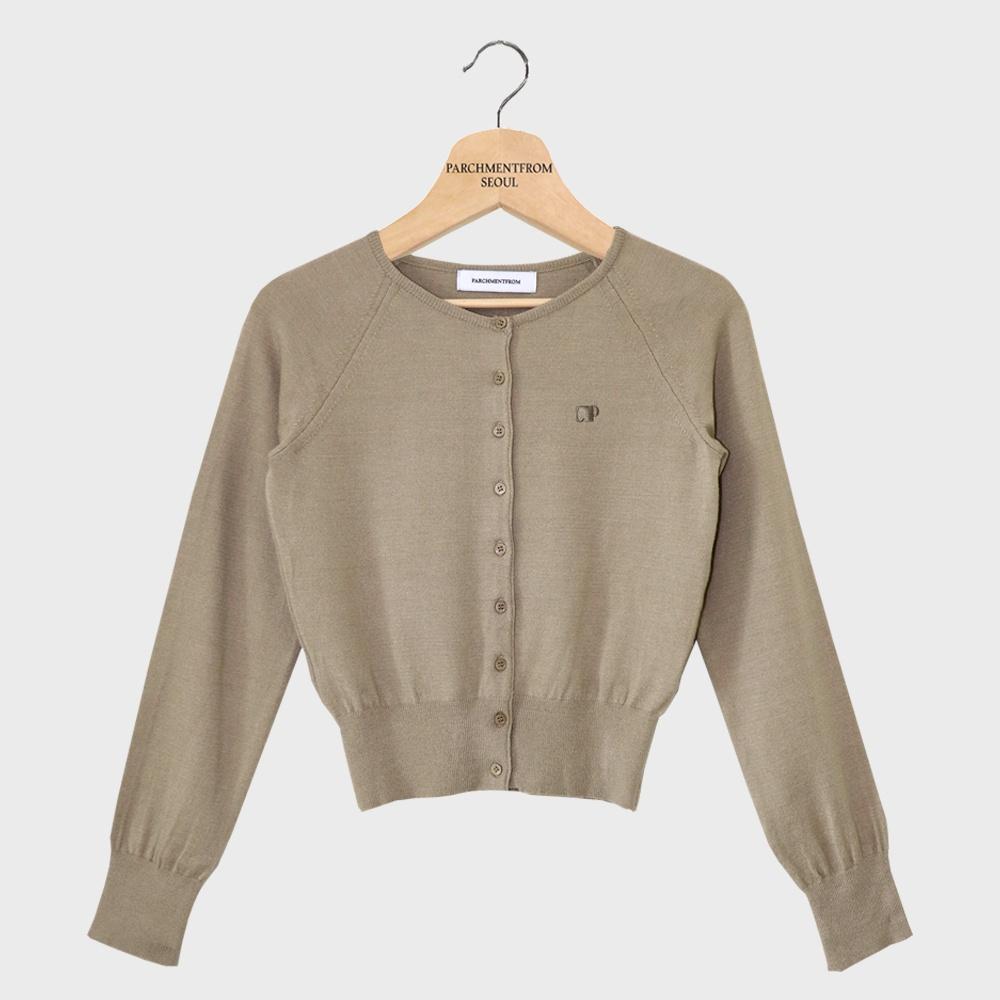 [PARCHMENTFROM] ROUND NECK CARDIGAN_BEIGE