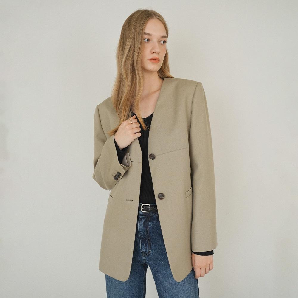 ジャケット on&on Collarless Stitch Jacket NEW4XJ258_96 온앤온 Collarless Stitch Jacket NEW4XJ258_96 - 위시버킷