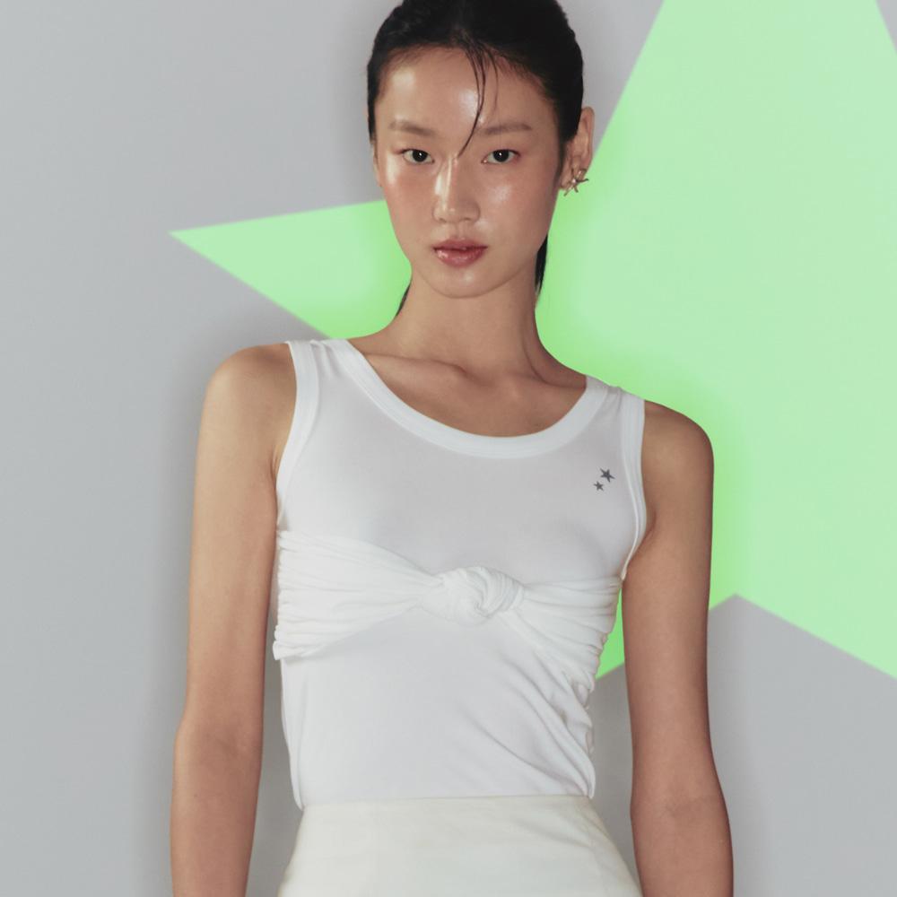 [키키 키야 착용]  TWISTED SLEEVELESS white