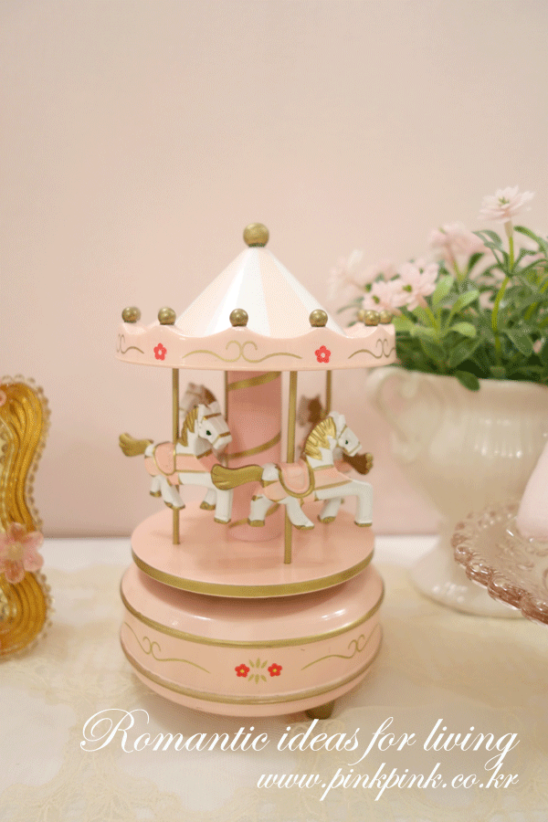 * 회전 목마 오르골 블루/핑크