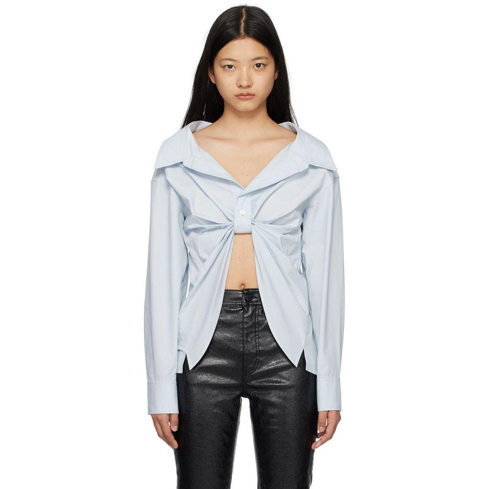 알렉산더왕 알렉산더 왕 T 여성 블루 버터플라이 셔츠 블라우스 231214F109001