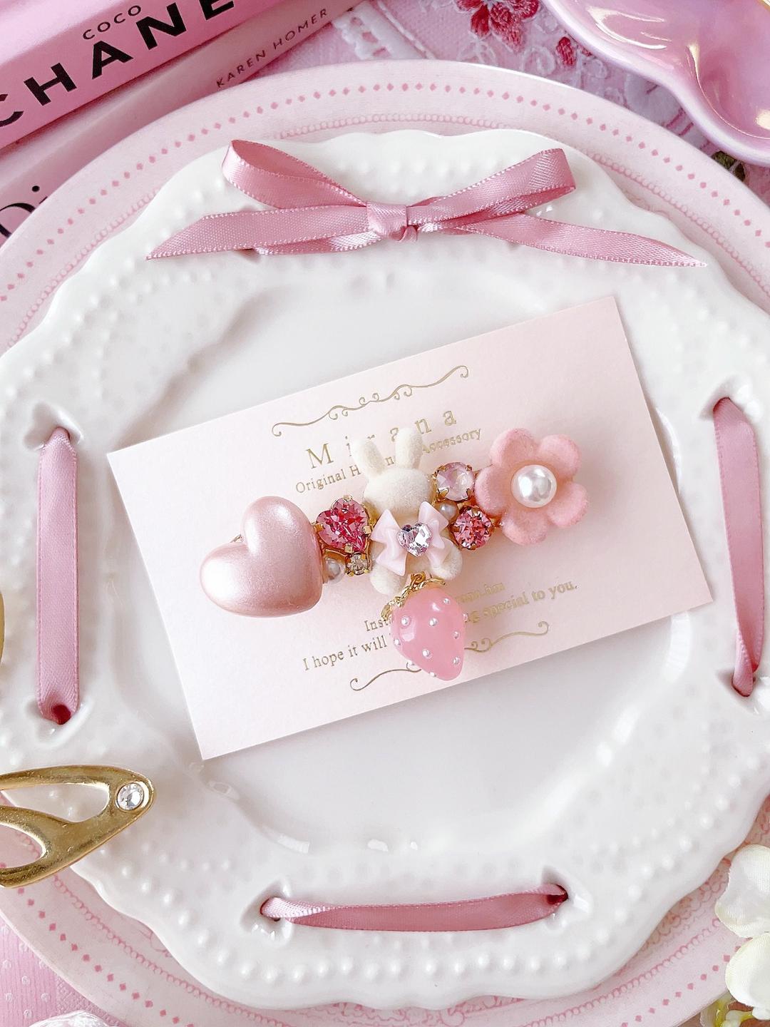 Girly ribbon heart bunny hair clip | Mirana powered by BASE