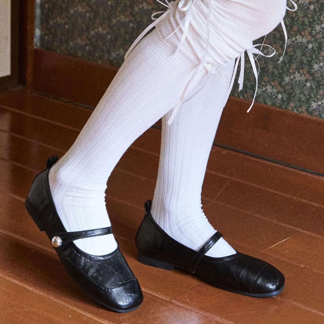 SPUR[스퍼]Elastic String Maryjane Flat -UA9018BK