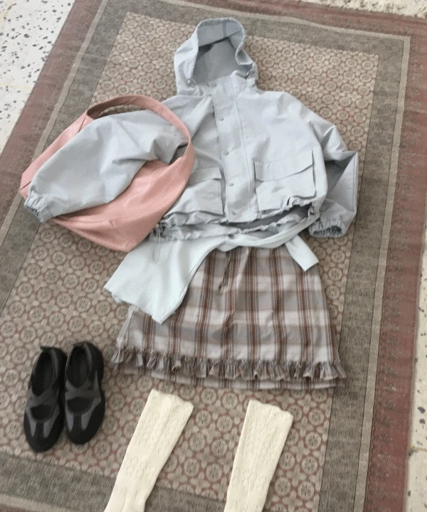 [봄신상🌼/뽀용컬러💙] 베르누아 하이넥 오버핏 후드 바람막이 야상 자켓 2 color