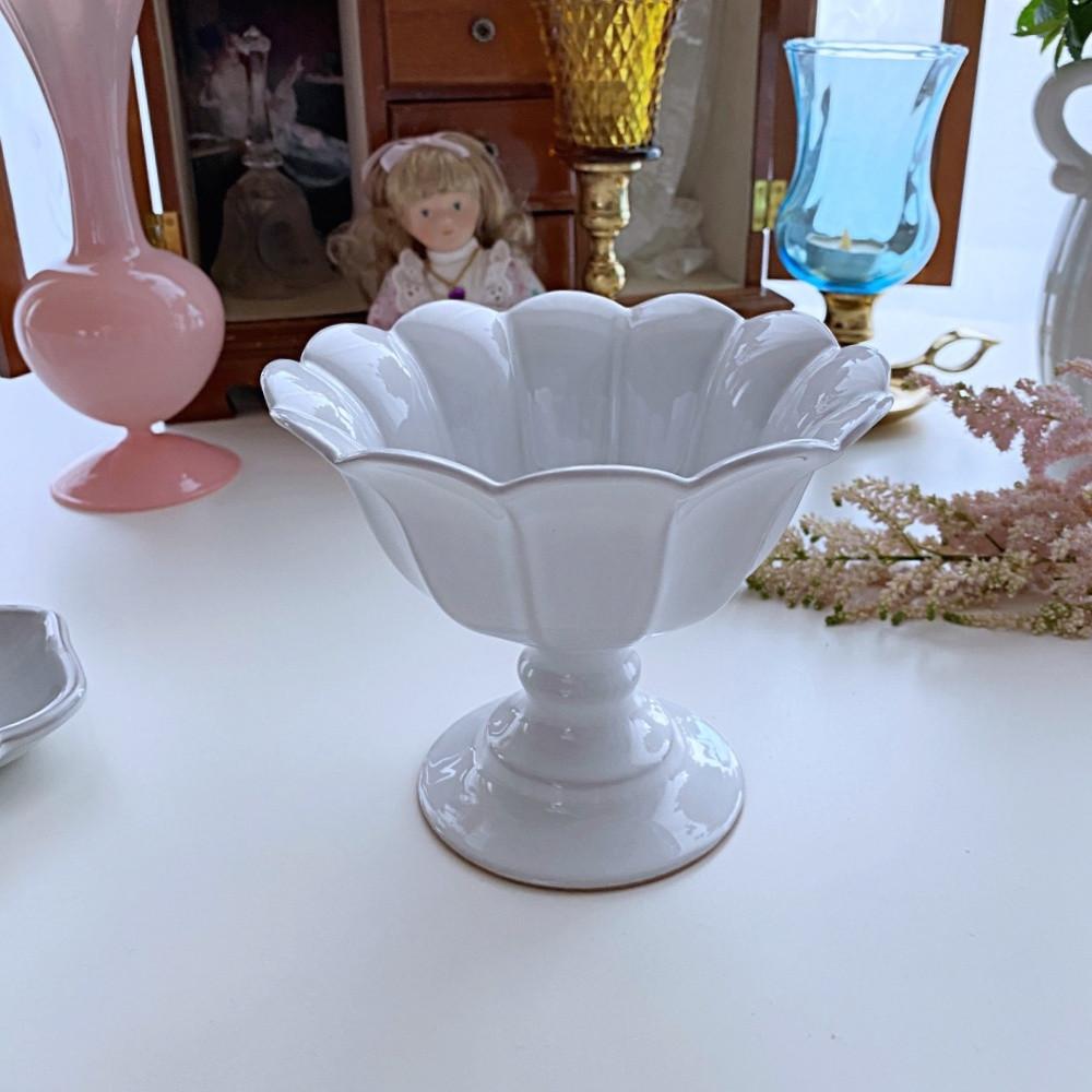 정희진도자기 꽃 굽보울 미듐 요거트볼 디저트 플레이팅 핸드메이드