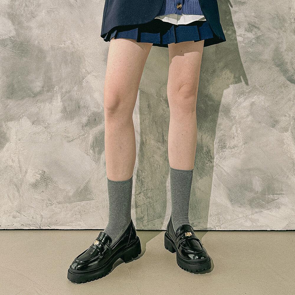 BLuck 3Color 청키 워커창 페니로퍼 5Cm