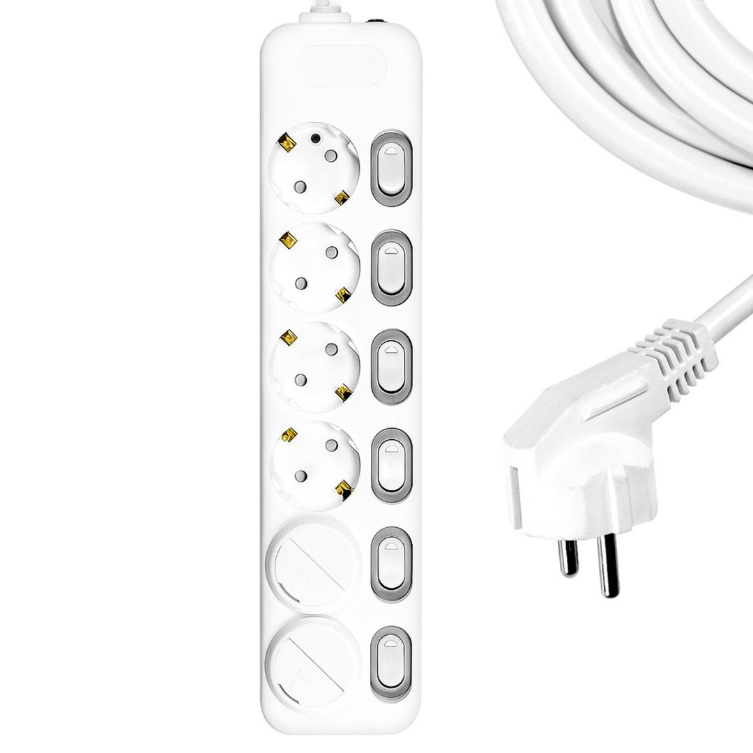 써지오 6구개별 멀티탭 DH-1668-M + 안전커버 2p - 멀티탭 | 쿠팡