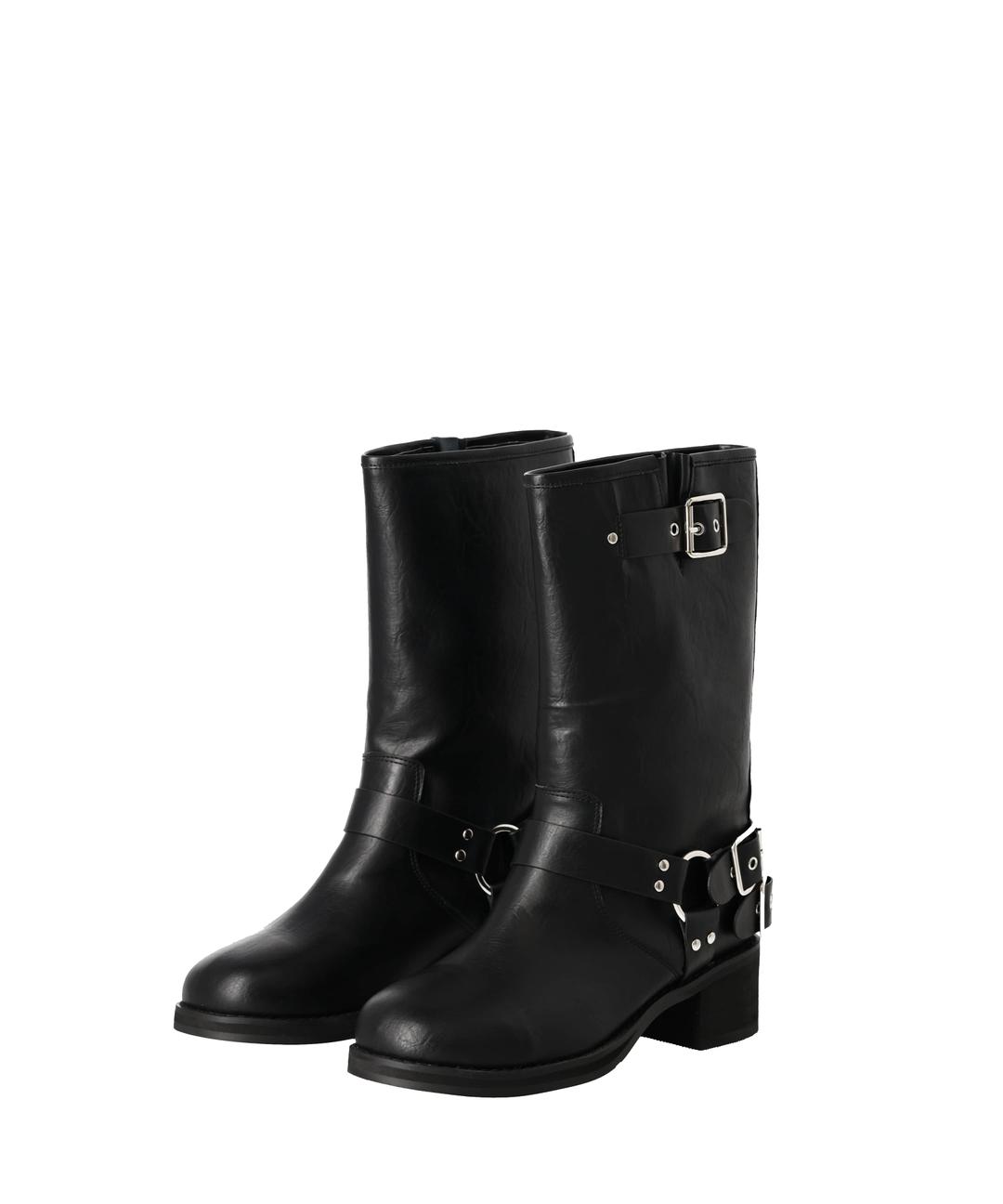 컴아웃앤플레이 Biker buckle boots / 부츠 미들부츠 워커 낮은굽 레더부츠