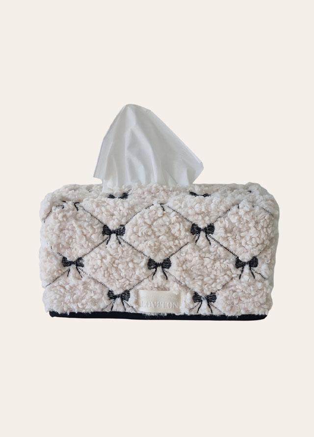 블랙 리본  티슈케이스 직사각