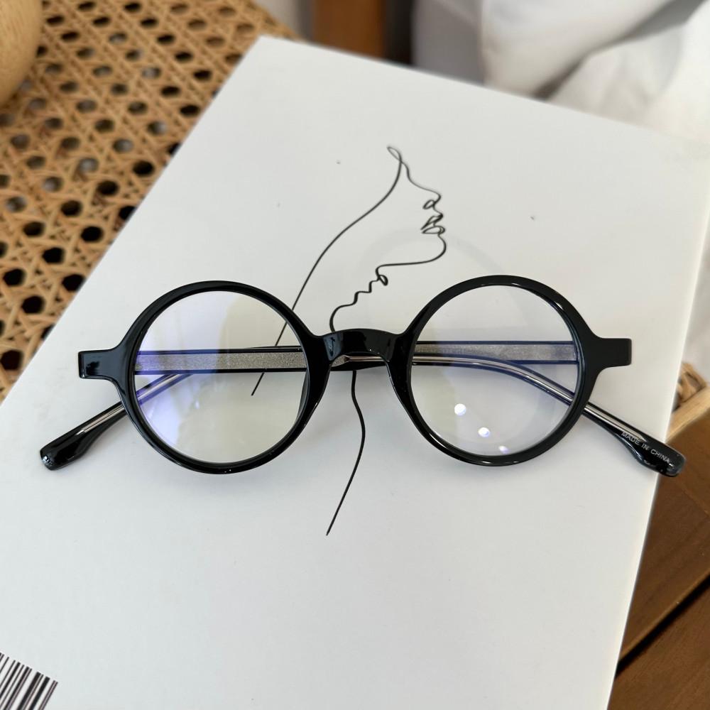 남자 여자 알작은 원형 동그리 김구 정샘물 미미 뿔테 고도근시 블루라이트 차단 안경