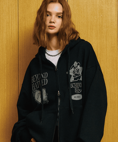 미스처버스 투웨이 후드집업 블랙