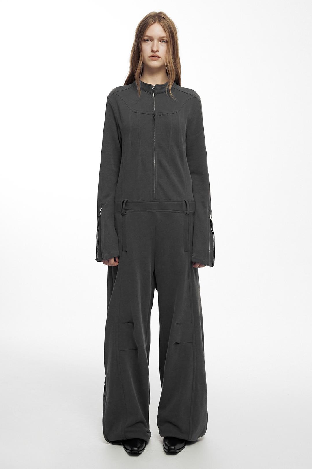 INFORMAL DART JUMPSUIT CHARCOAL