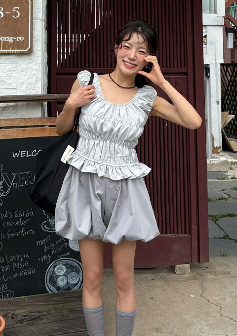 리피트 셔링 블라우스 (3color)