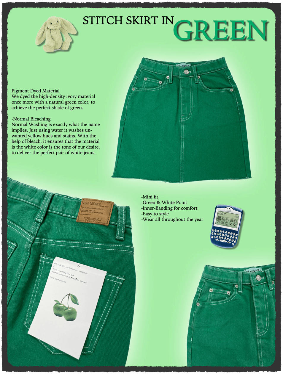 Stitch Skirt In GREEN