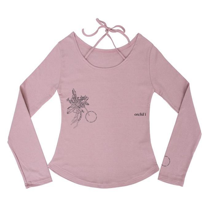 [추석특가]orchid letter tee (dusty pink)