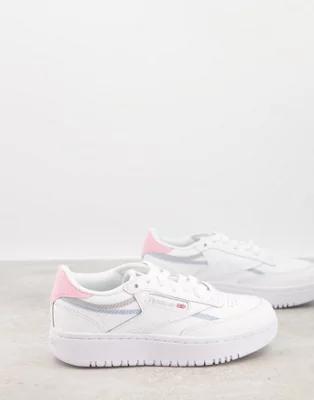 Reebok Club C Double chunky trainers in white with colour details | ASOS