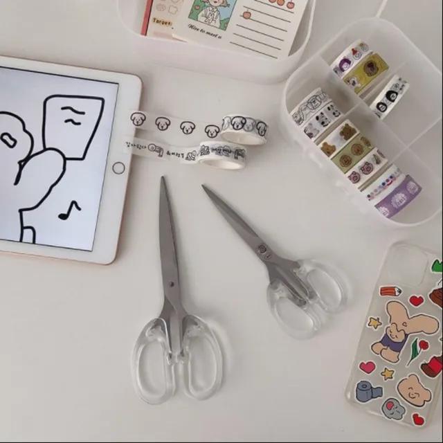 (당일발송)아크릴 투명 다꾸 문구 사무용 텍스쳐 가위 2Size (중형 대형)
