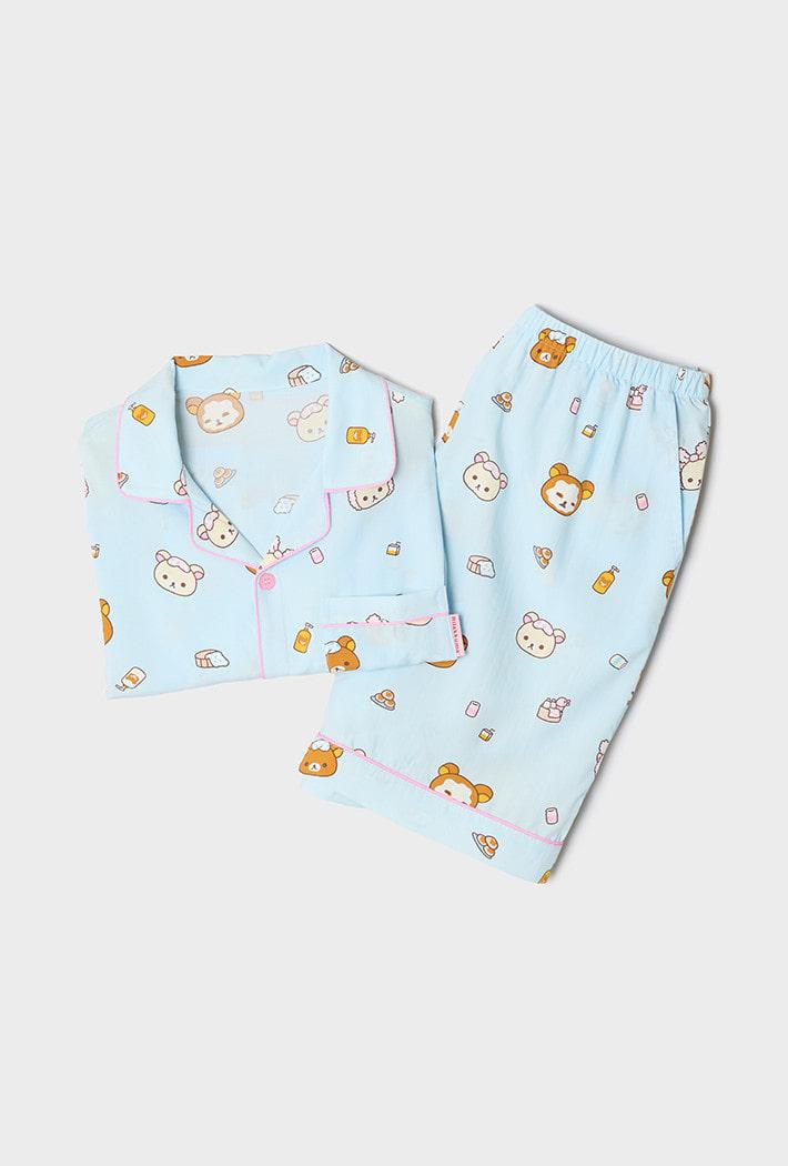 [리락쿠마] 쿠마들의 느긋한 반팔 파자마(LIGHT BLUE)_SPPPG25U09