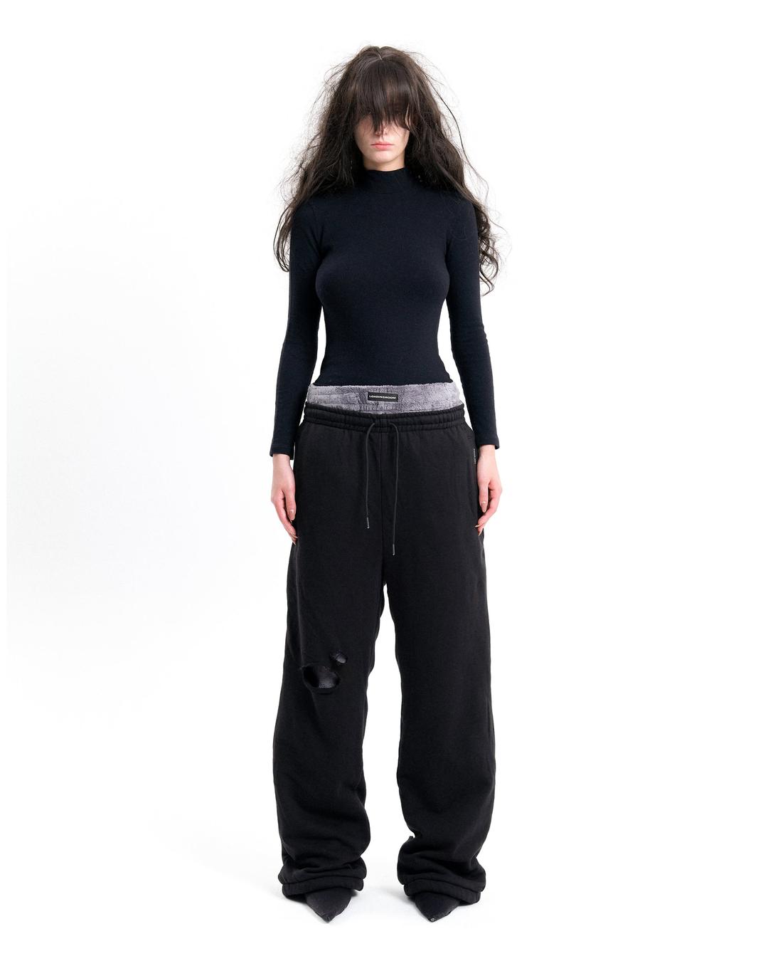(EMMA) DOUBLE LAYERED PANTS - 0 / BLACK