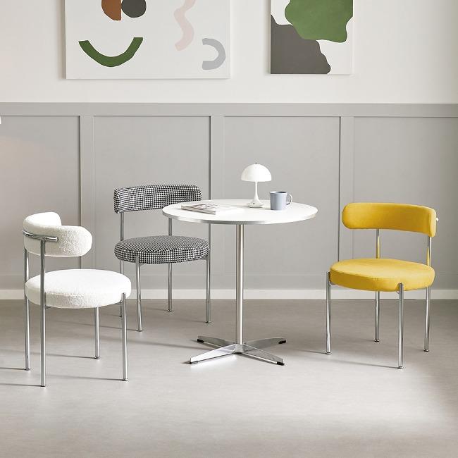 포니체어ㅣ카페의자 인테리어의자 디자인체어 패브릭 부클레 철재 식탁의자 피카소가구ㅣP9350ㅣAJ1006