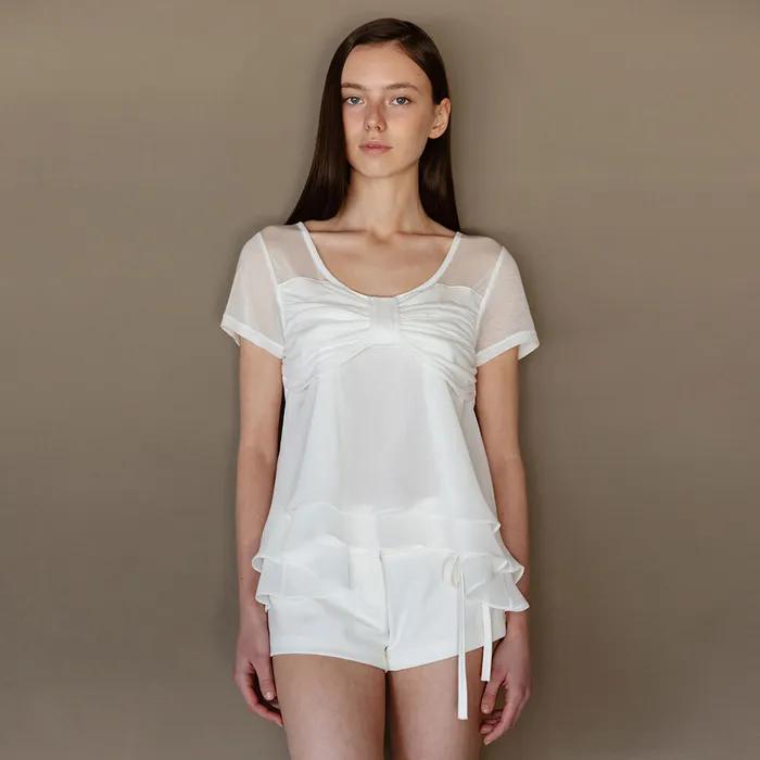 SHEER RIBBON CHIFFON TOP_TT5S208IV