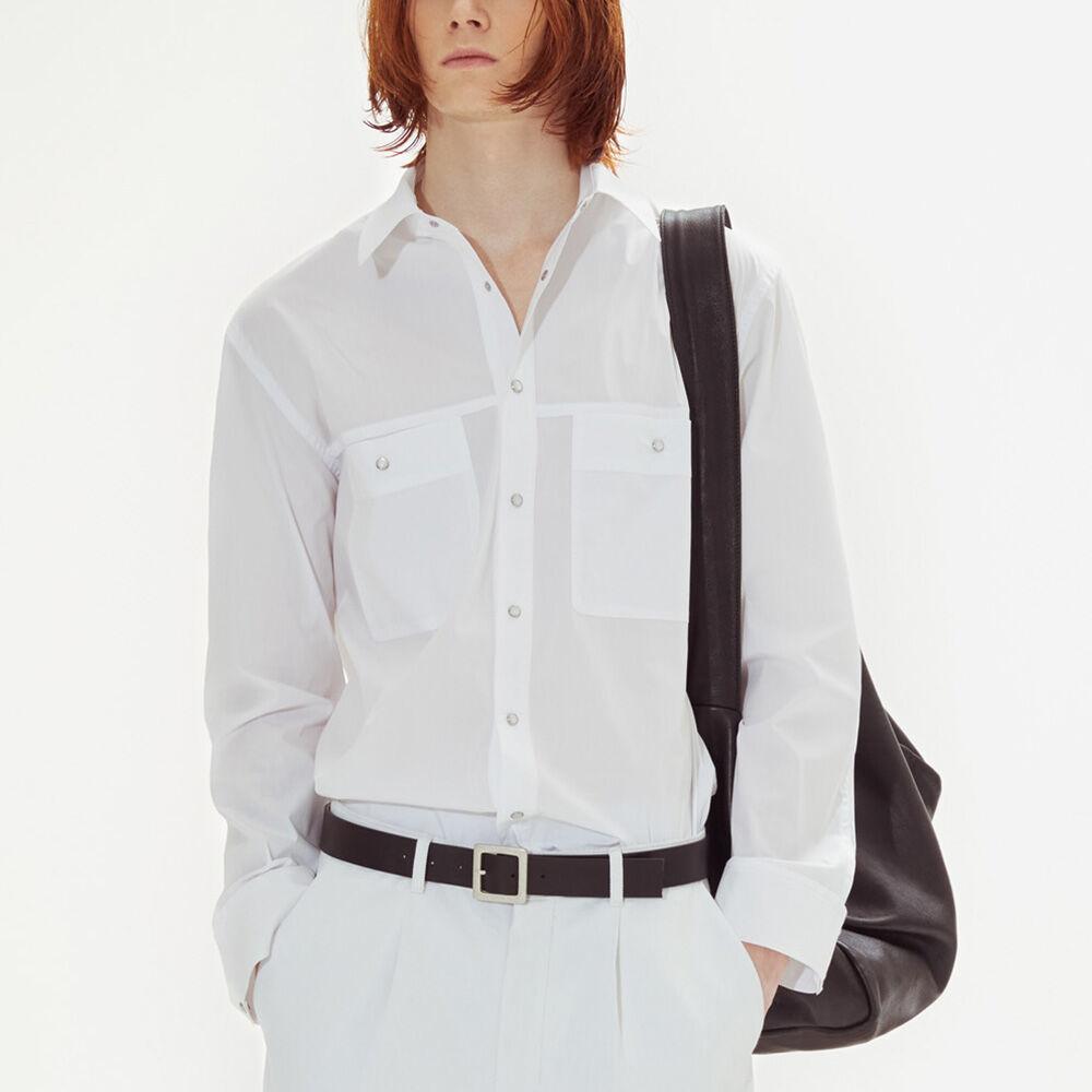 [MOOMYUNG] PURE WHITE TWO POCKET SHIRTS