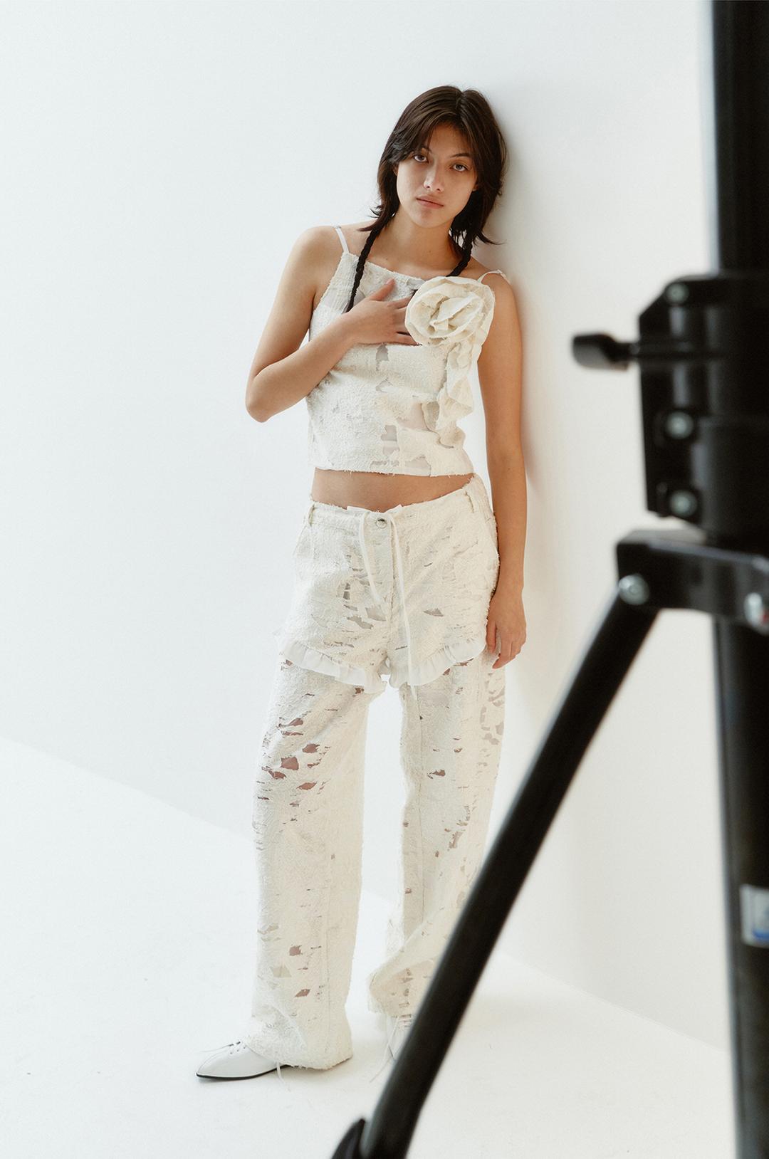 G_JACQUARD DETACHABLE PANTS / IVORY