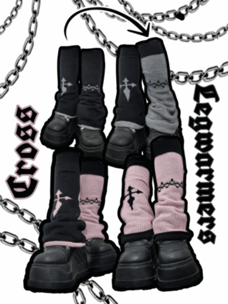 [2colors] 양면! 십자가 가시 레그워머