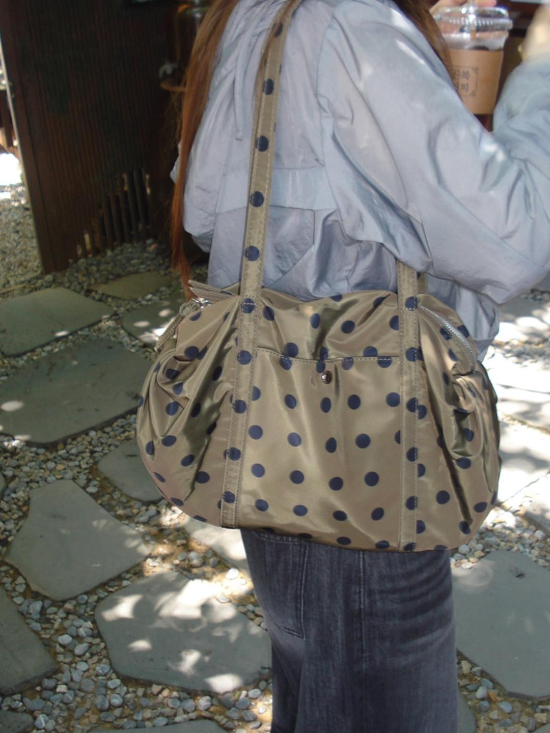 khaki dot  bag
