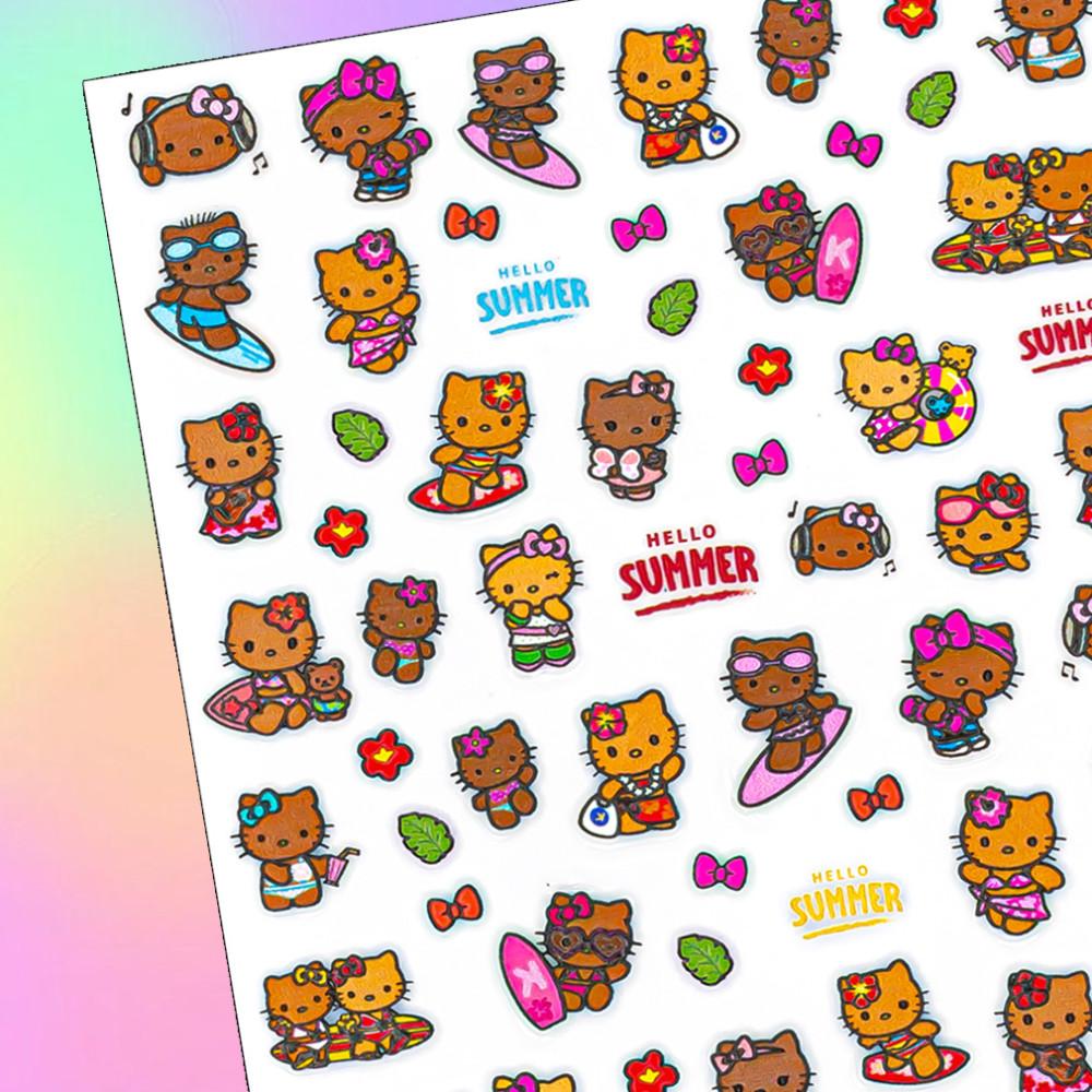 여름네일아트 태닝 키티 네일스티커