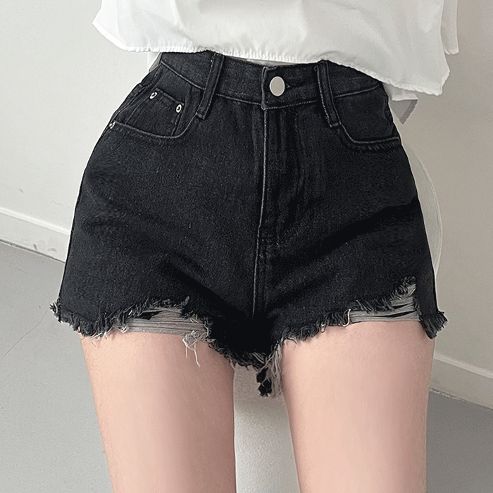 [당일발송/착한가격!] 카엘 컷팅 청바지 데님 숏 팬츠