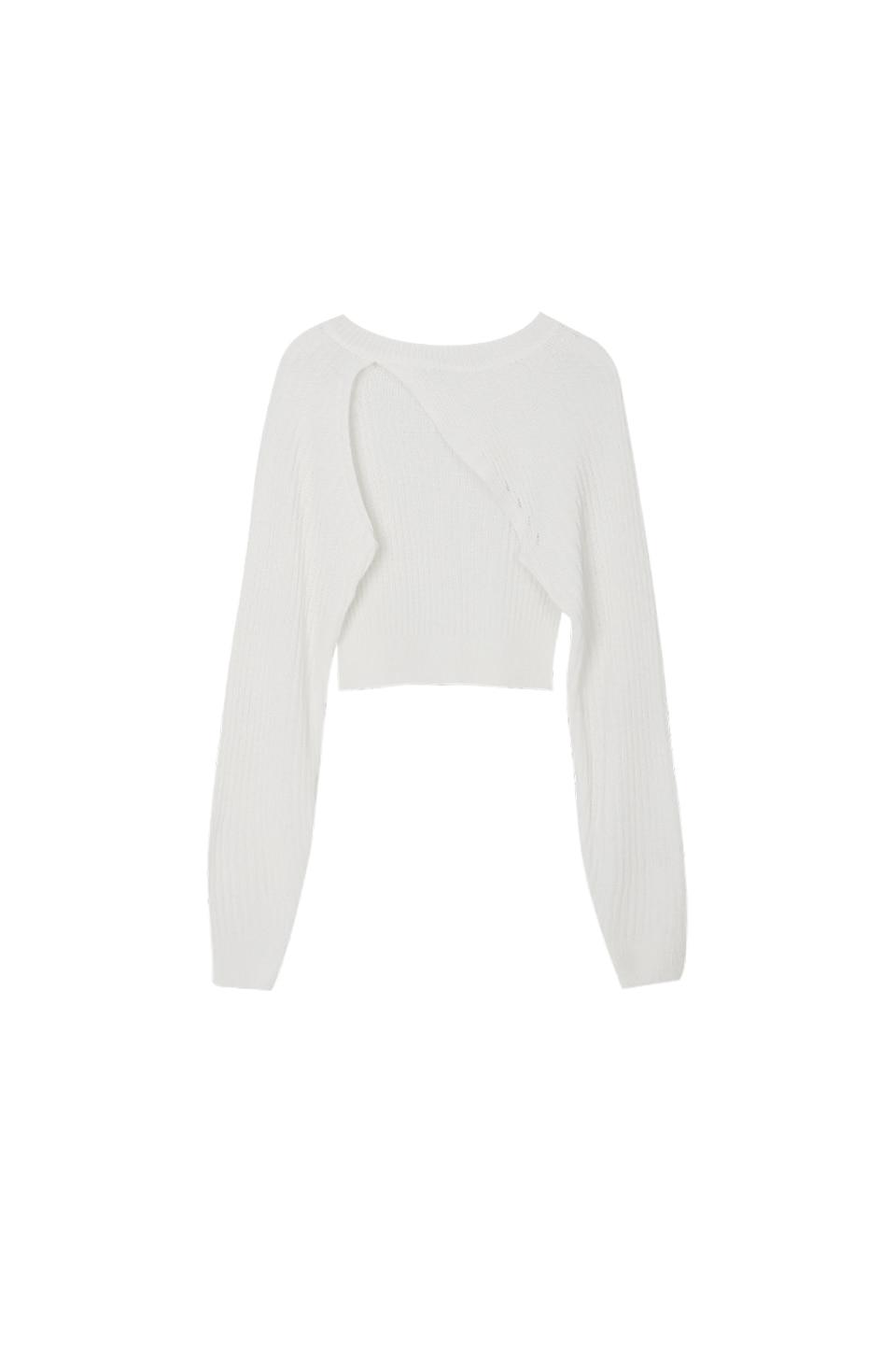 NEW SUMMER LINEN UNBALANCE BOLERO KNIT TOP - IVORY (6/10일 예약배송)