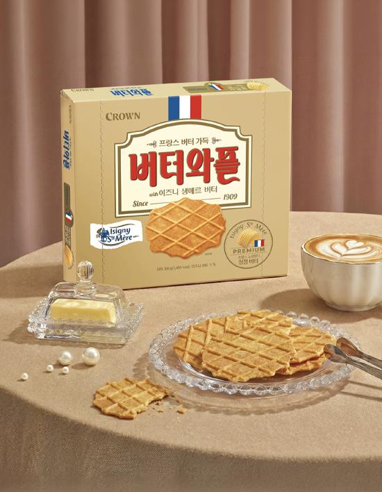 [크라운] 버터와플 with 이즈니생메르 버터 316g