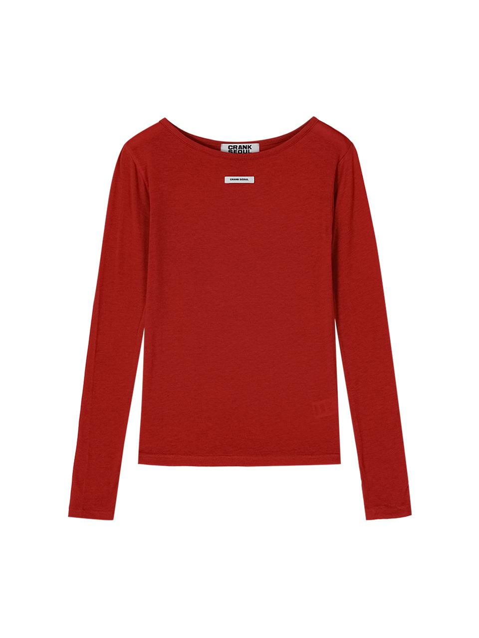 BASIC BOATNECK TOP_RED