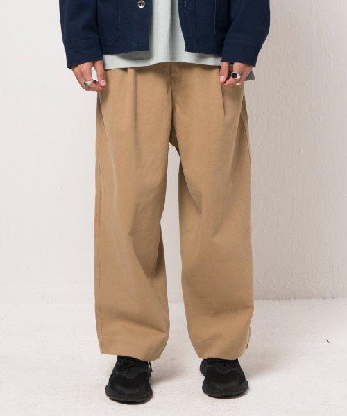 솔리드 코튼 와이드 팬츠 (베이지)