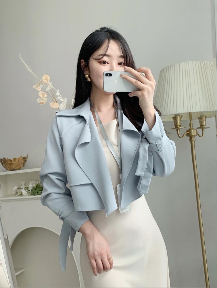 [강추/가디건두께]  크롭 가디건 프릴 숏 트렌치 자켓 - 4colors