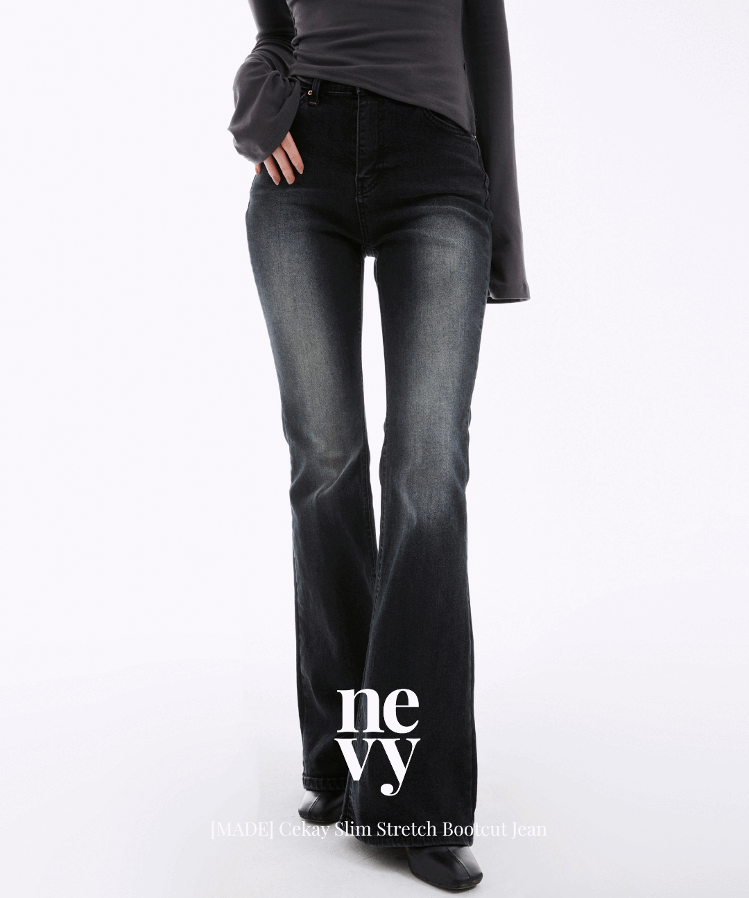 네비 [1만장돌파] [MADE] 시케이 슬림 부츠컷 데님팬츠