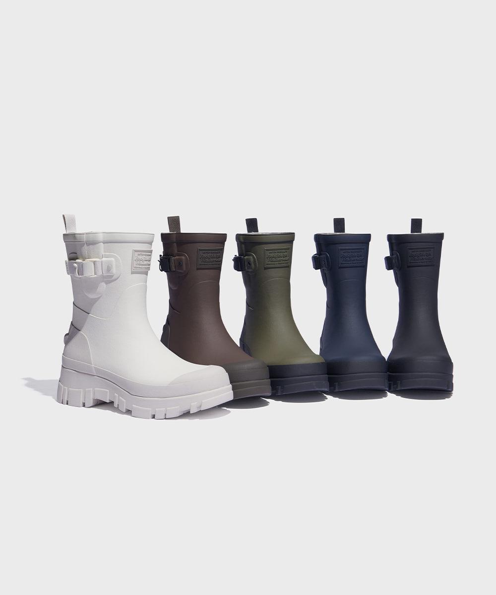 FLATFORM WEAVING RAIN BOOTS MIDDLE - 5color