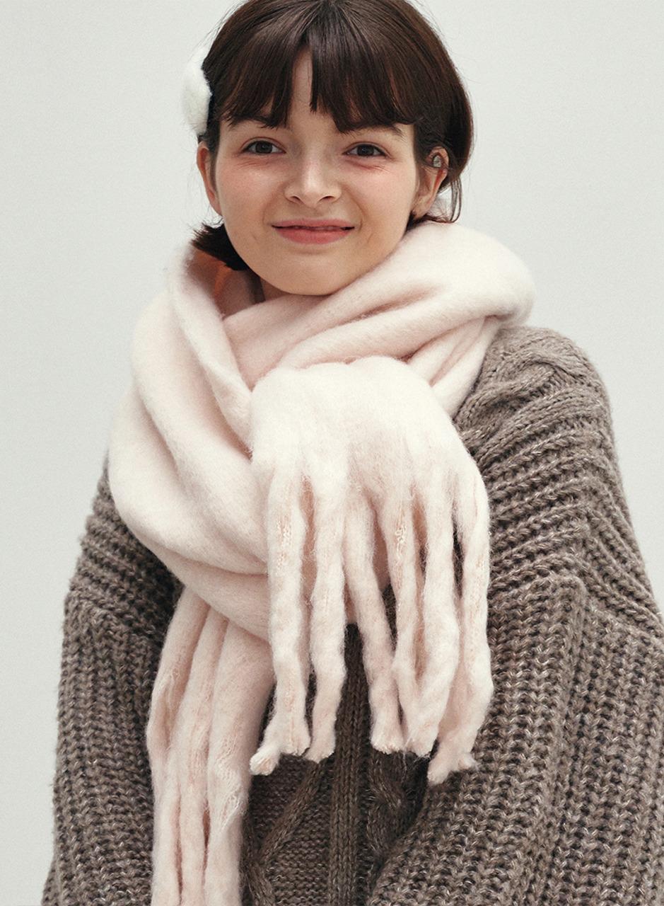 FIRST LABEL BOLD MUFFLER_SOFT PINK