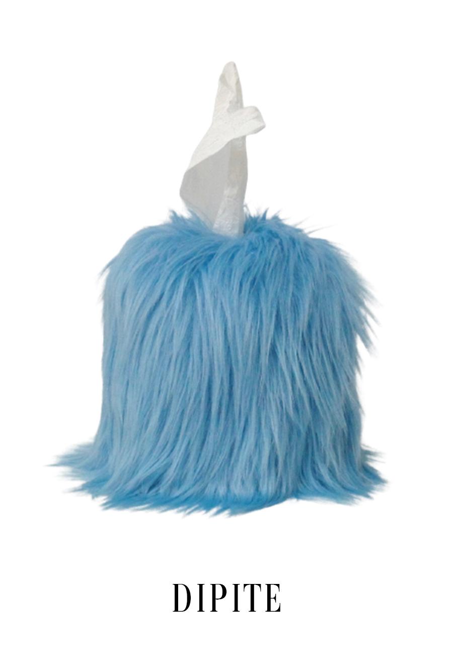 [blue] poil tissue case_ round