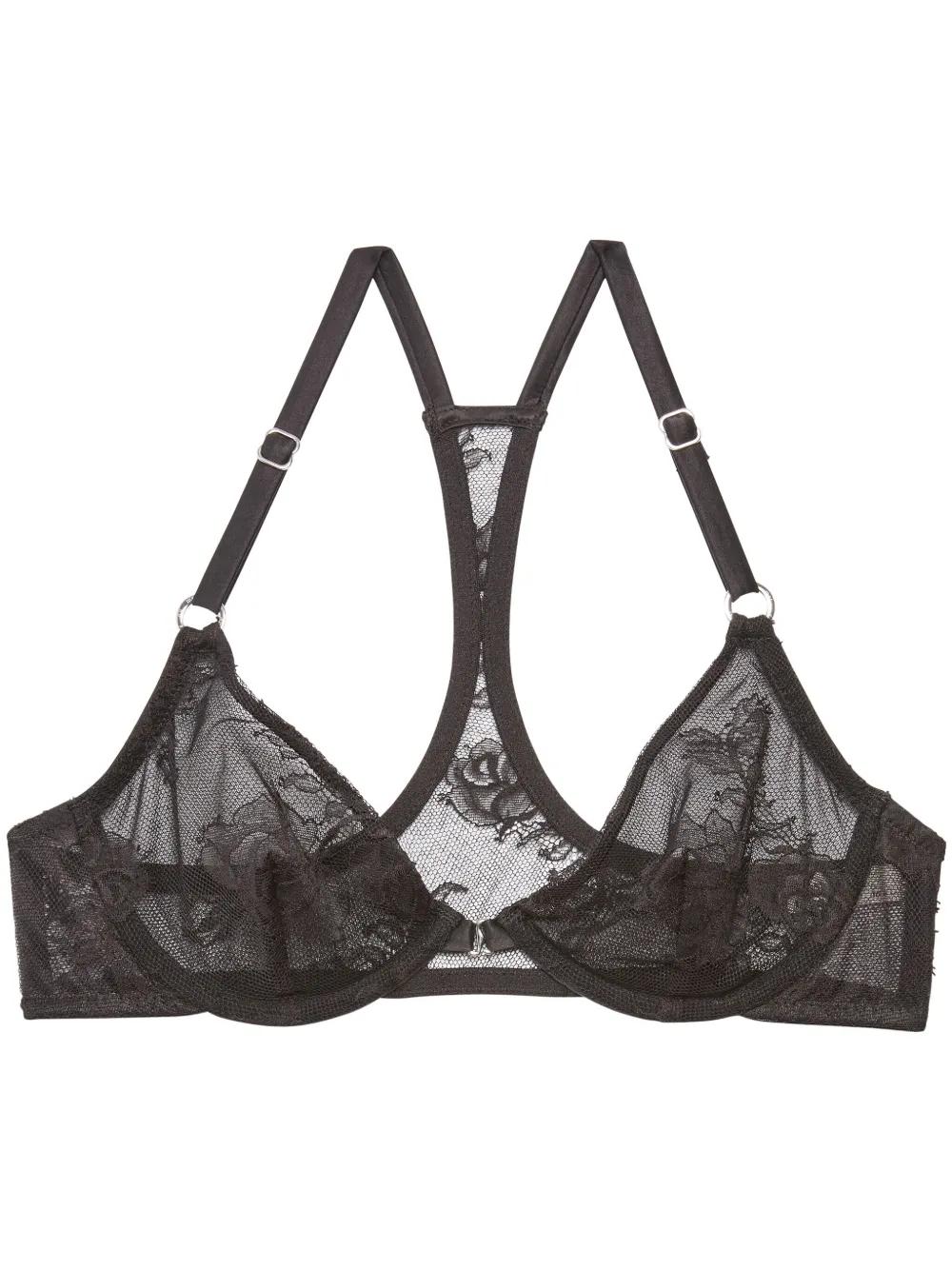 Fleur Du Mal 보케 레이스 레이서백 데미 브라 | 블랙 | FARFETCH KR