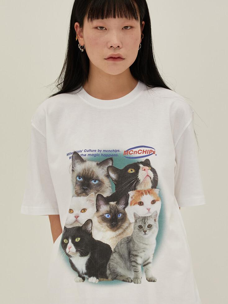 Cat squad goals tee [white]