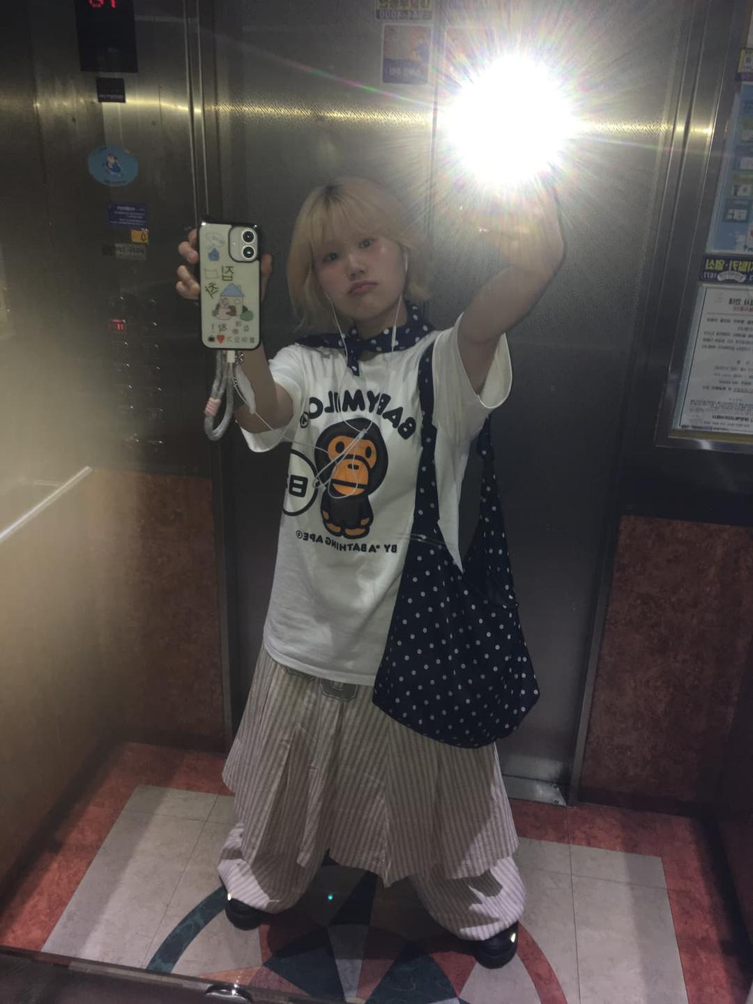 (1회착) 베이프 베이비마일로 반팔 티셔츠 화이트 | 후루츠패밀리