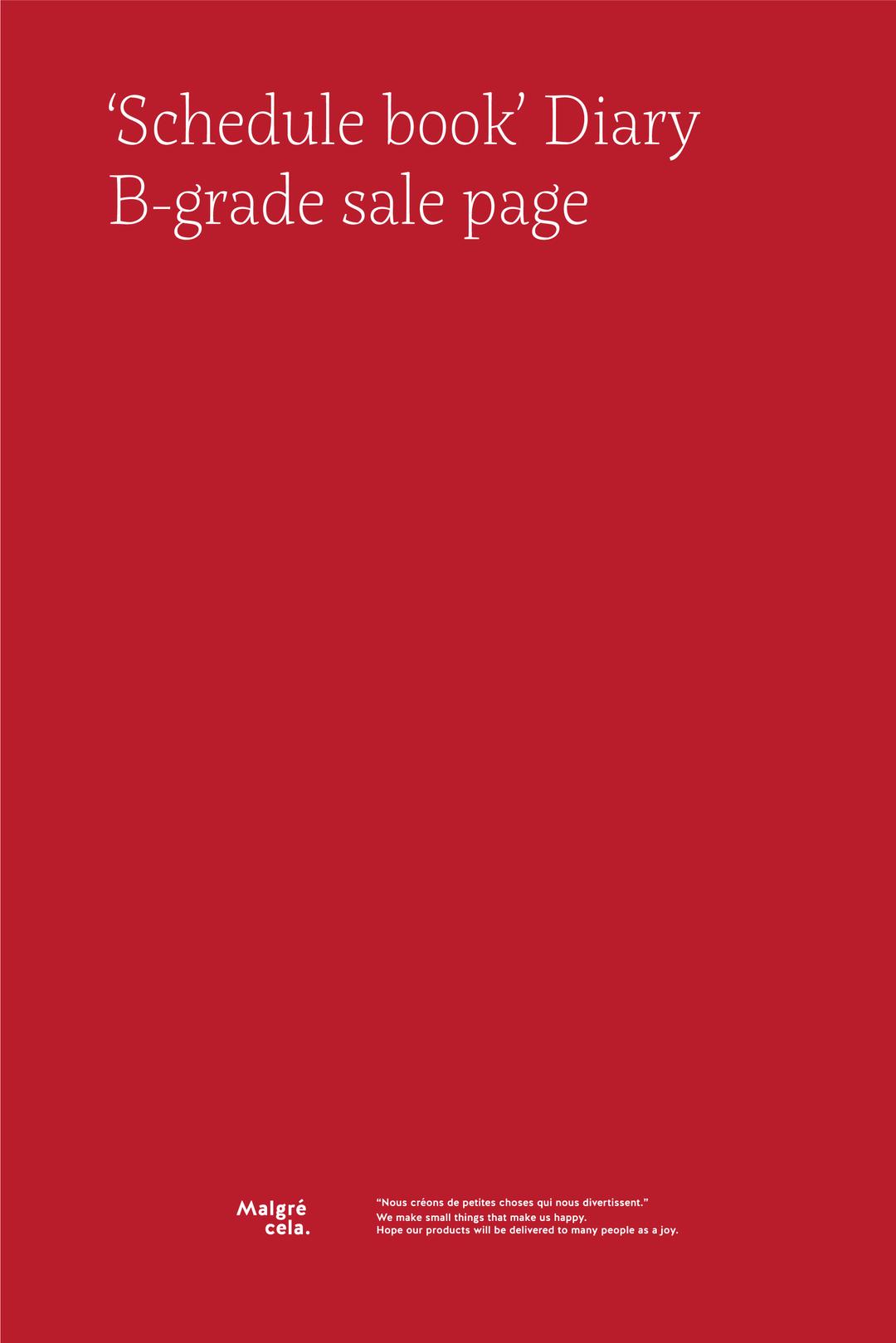 [B-grade Sale] 'Schedule Book' Diary