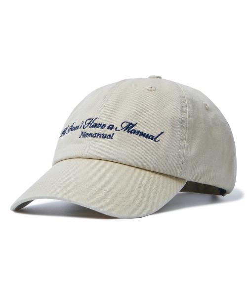 EMBROIDERED SLOGAN BALL CAP - BEIGE